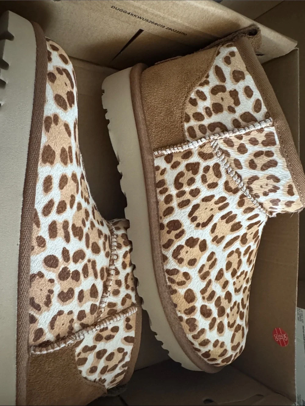 UGG W Classic Ultra Mini Plains Leopard Boot - Brown/Tan